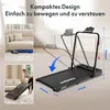 A collage showing a treadmill in a living room setting, a close-up of the treadmill's base under a sofa, and a woman using the treadmill. Anteprima dell’immagine prodotto
