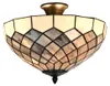 Clayre & Eef Deckenlampe Tiffany Ø 41x24 cm Grau Glas Produktbild-Vorschau 1