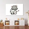 Wanddeko 120x80 cm - Kinder - Waschbär - Waldtiere, Deko, Produktbild-Vorschau 3