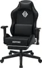 A black gaming chair with a headrest and lumbar support, shown from the front on a white background. Produktbild-Vorschau