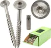 A collection of stainless steel screws and a screwdriver bit, along with a box of screws. Anteprima dell’immagine prodotto