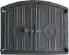 A close-up, front-facing studio shot of a cast iron oven door. Náhľad obrázku produktu