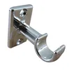 A single chrome-plated bracket for a curtain rod, shown against a white background. Voir les images du produit