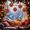 Skleněná vánoční cetka červená k zavěšení s 10 LED diodami Náhled obrázku produktu 7