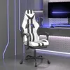 vidaXL Gaming-Stuhl mit Fußstütze Weiß und Schwarz Produktbild-Vorschau 2
