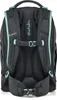 The back view of a black backpack with teal accents. Náhľad obrázku produktu
