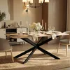 Tisch mit gekreuzten Beinen 160x90 aus Holz und Metall Produktbild-Vorschau 2