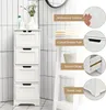 KOMFOTTEU Mobile da bagno con 4 cassetti, mobile da nicchia Anteprima dell’immagine prodotto 4