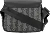 A top-down view of a black messenger bag with a geometric pattern. Anteprima dell’immagine prodotto