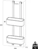 A diagram showing a two-tiered shower caddy hanging on a door or partition. Produktbild-Vorschau