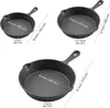 VEVOR Gusseisenpfanne Bratpfannen-Set (160 / 220 / 265 mm), Produktbild-Vorschau 8