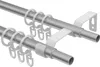 Two parallel curtain rods with rings and brackets. Produktbild-Vorschau