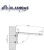 GlasHomeCenter Glasvordach Türvordach Klarglas 150x90cm Produktbild-Vorschau 3