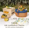 Creative Home Großer Picknickkorb mit Stoffeinlage blau mit Produktbild-Vorschau 5