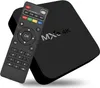 A black MXQ 4K Android TV box and its remote control are shown on a white background. Náhled obrázku produktu