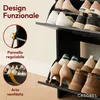 CASABEL Scarpiera 12 paia, ante e struttura nere Anteprima dell’immagine prodotto 4