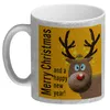 Rentier Motiv und Spruch Glitzer-Kaffeebecher in Orange zum Produktbild-Vorschau 2