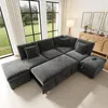 Merax L-förmiges Ecksofa mit Schlaffunktion, 6-Sitzer Produktbild-Vorschau 4