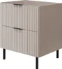 A beige two-drawer nightstand with black legs and black drawer pulls. Produktbild-Vorschau