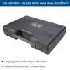 A black tool case with the Scheppach logo on it, set against a white background. Text describing the product's features is present below the image. Produktbild-Vorschau