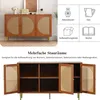 okwish Sideboard mit 3 Rattan verzierten Türen Kommode Produktbild-Vorschau 4
