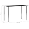 vidaXL Tavolo da pranzo nero 120 x 60 x 75 cm in vetro Anteprima dell’immagine prodotto 4