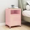 vidaXL Noční stolek růžový 35x35x51 cm Ocel Náhled obrázku produktu 1