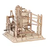 A wooden marble run construction kit. Voir les images du produit