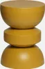 A mustard yellow side table with a stacked, rounded design. Produktbild-Vorschau