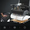 Exploded view of a gaming chair's cushioning layers, showing breathability and dimensions. Produktbild-Vorschau