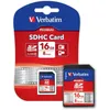 A Verbatim SDHC card in its retail packaging, with a separate SDHC card shown. Podgląd zdjęcia produktu