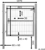 A technical drawing of a garden gate with dimensions indicated. Produktbild-Vorschau