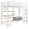 Hoogslaper 90 x 200 cm met bureau, planken, 2 stoffen Productafbeelding-voorbeeld 11
