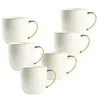 Porzellan Tassen Set 6x 400 ml – Weiß Kaffeebecher mit Produktbild-Vorschau 1