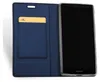 A blue flip case with a card slot and a smartphone inside. Náhled obrázku produktu