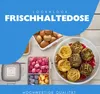 A collection of Lock & Lock food storage containers filled with various food items, including potatoes, colorful candies, and pasta. Produktbild-Vorschau