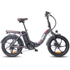 A studio shot of a gray folding electric bicycle against a white background. Produktbild-Vorschau