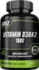 A product shot of a bottle of Vitamin D3 & K2 supplement tablets. Produktbild-Vorschau