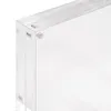 A close-up view of the corner of a clear acrylic photo frame, showing the layered panels and silver screw details. Produktbild-Vorschau