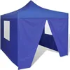 vidaXL Faltzelt 3x3 m Blau 4 Seitenwände Produktbild-Vorschau 8