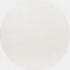 A plain white circular rug is shown against a light gray background.