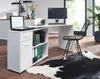 WOHNLING Eckschreibtisch mit Regal Weiß 120 x 75,5 x 106,5 Produktbild-Vorschau 4