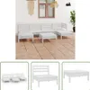 The Living Store 7-tlg. Garten-Lounge-Set Weiß Massivholz Produktbild-Vorschau 9