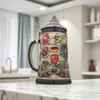 Bierkrug mit Deckel 0,7L – Steinkrug mit Deutschland-Motiv Produktbild-Vorschau 6