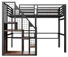 Hoogslaper 90 x 200 cm met trap, opbergkast, kledingroede Productafbeelding-voorbeeld 10