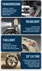 Collage of images showcasing different features of an electric bicycle. Produktbild-Vorschau