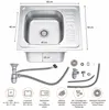 lavello da incasso in acciaio inox 58CM, angolare + ripiano Anteprima dell’immagine prodotto 3