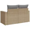 vidaXL Tuinbank met kussens, 2-zits, beige, van polyrotan Productafbeelding-voorbeeld 6