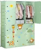 A modular storage cabinet for children's clothing and toys, decorated with animal and nature-themed stickers. Podgląd zdjęcia produktu