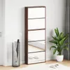 vidaXL Scarpiera con specchio 5 scomparti rovere marrone Anteprima dell’immagine prodotto 2